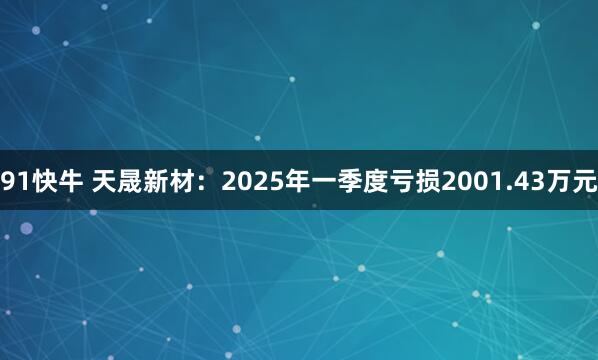 91快牛 天晟新材：2025年一季度亏损2001.43万元